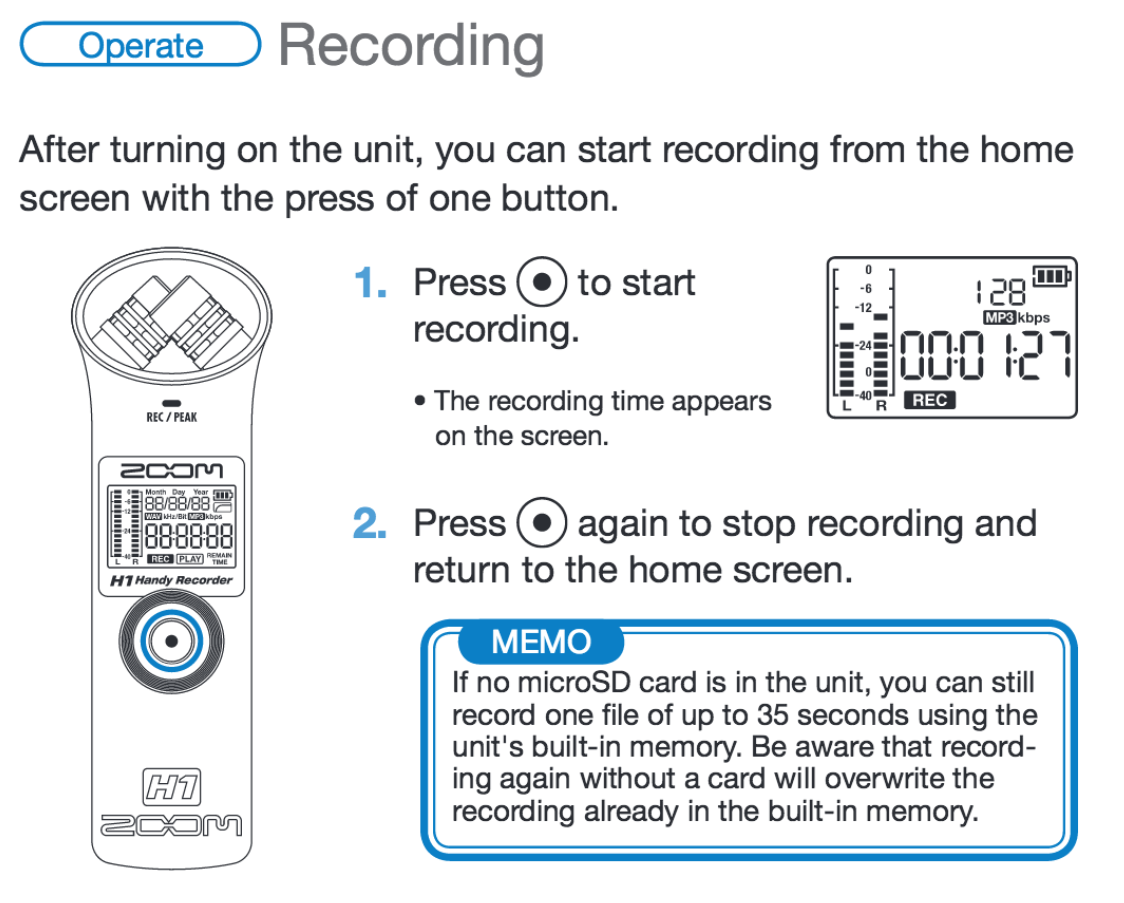 Record instructions